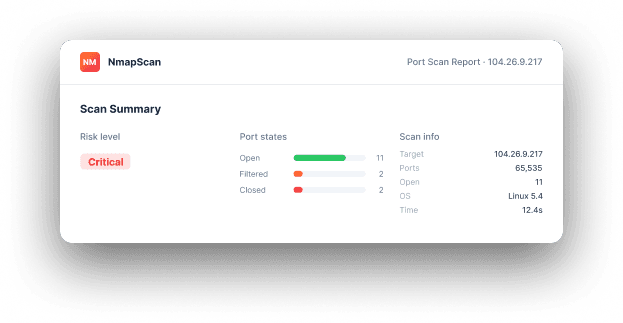 Port scanner background report summary